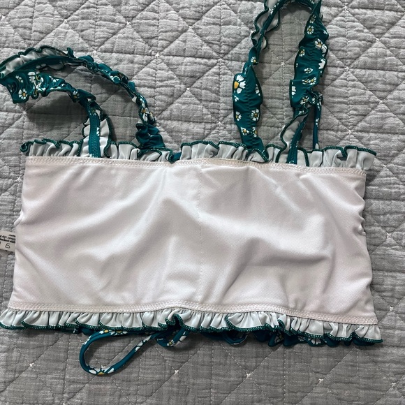 ZAFUL Flower Drawstring Cutout String Bikini Top - Picture 5 of 6